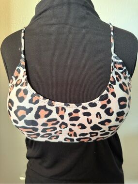 Leopard Print Bralette - Pink/Black